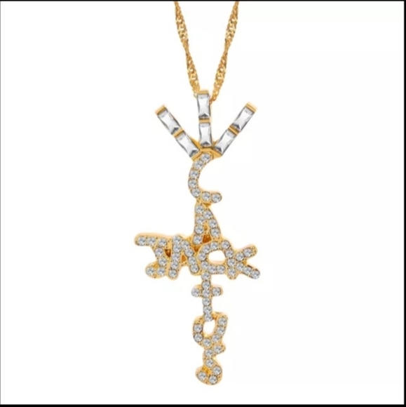 Cactus Jack Travis Scott Chain Necklace Gold Silver Rap Hip Hop Astroworld - Picture 4 of 4